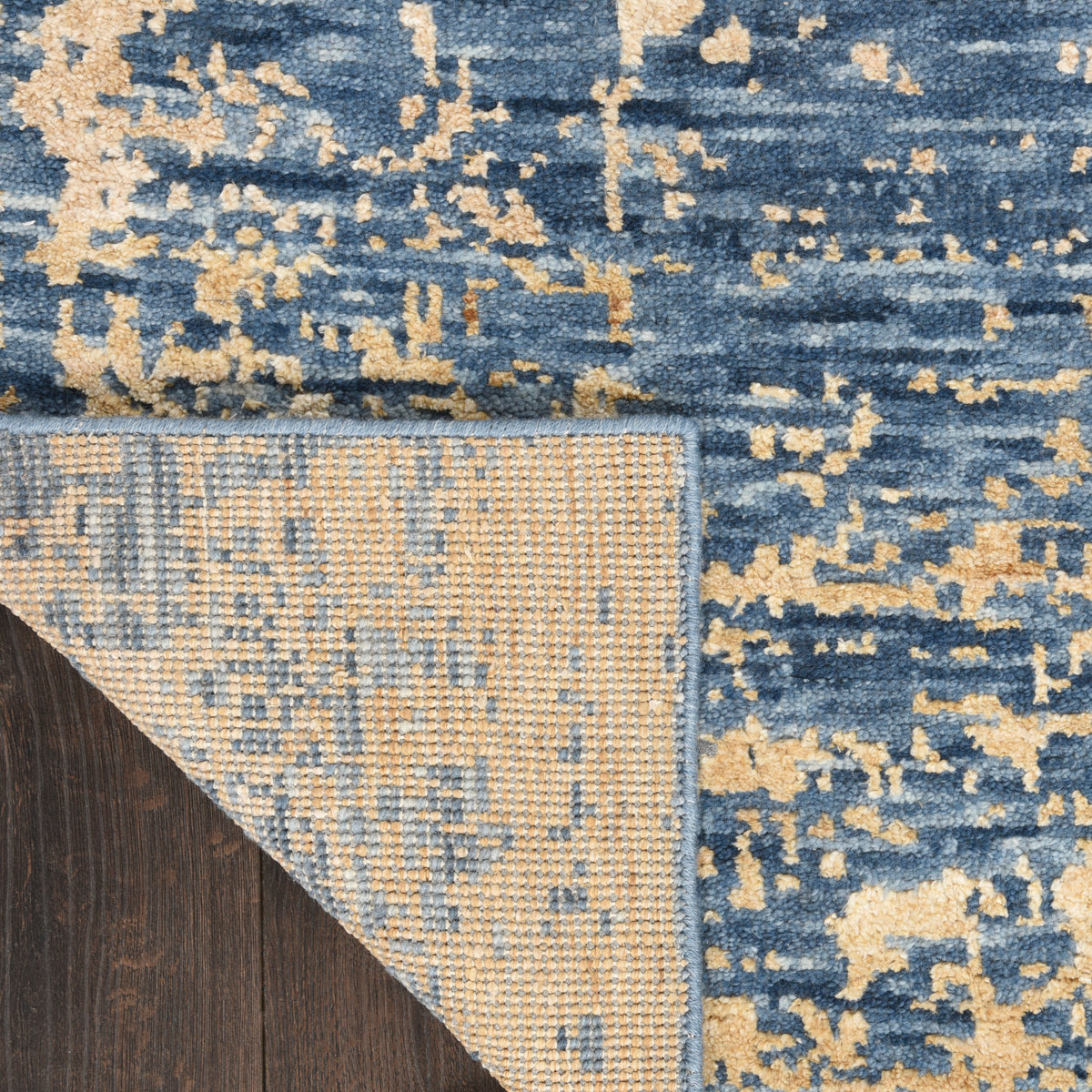 nourison luna lun01 dark blue mocha rug