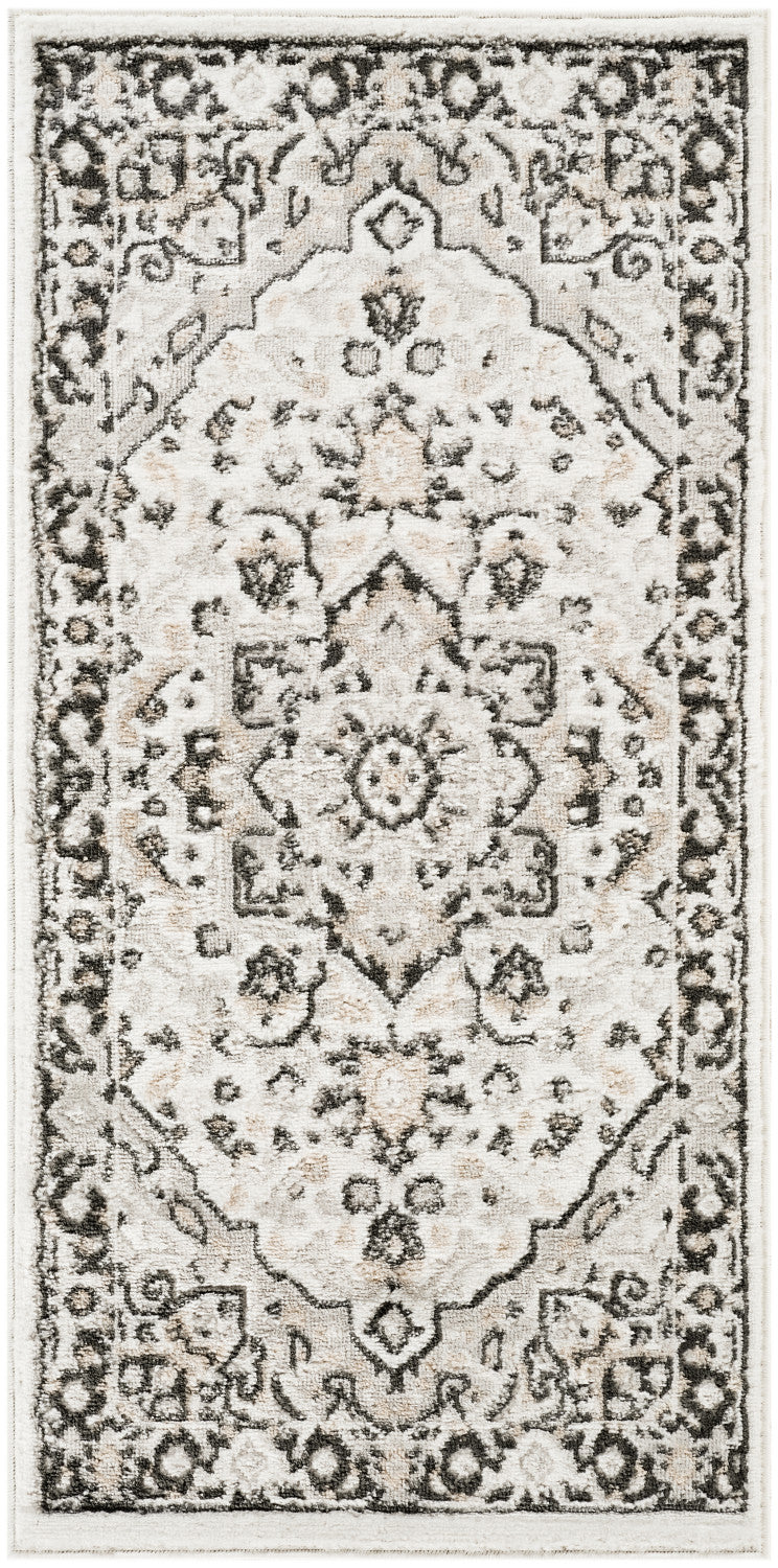 nourison dekor dek08 ivory charcoal rug
