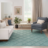 nourison easy care nes01 aqua teal rug
