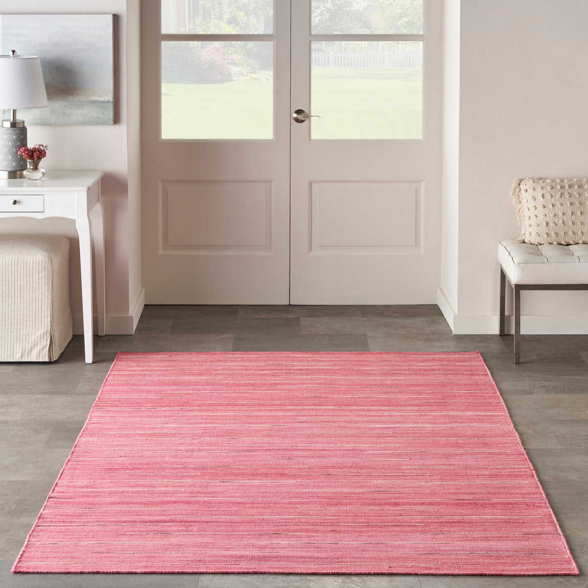 nourison interweave iwv01 rose rug