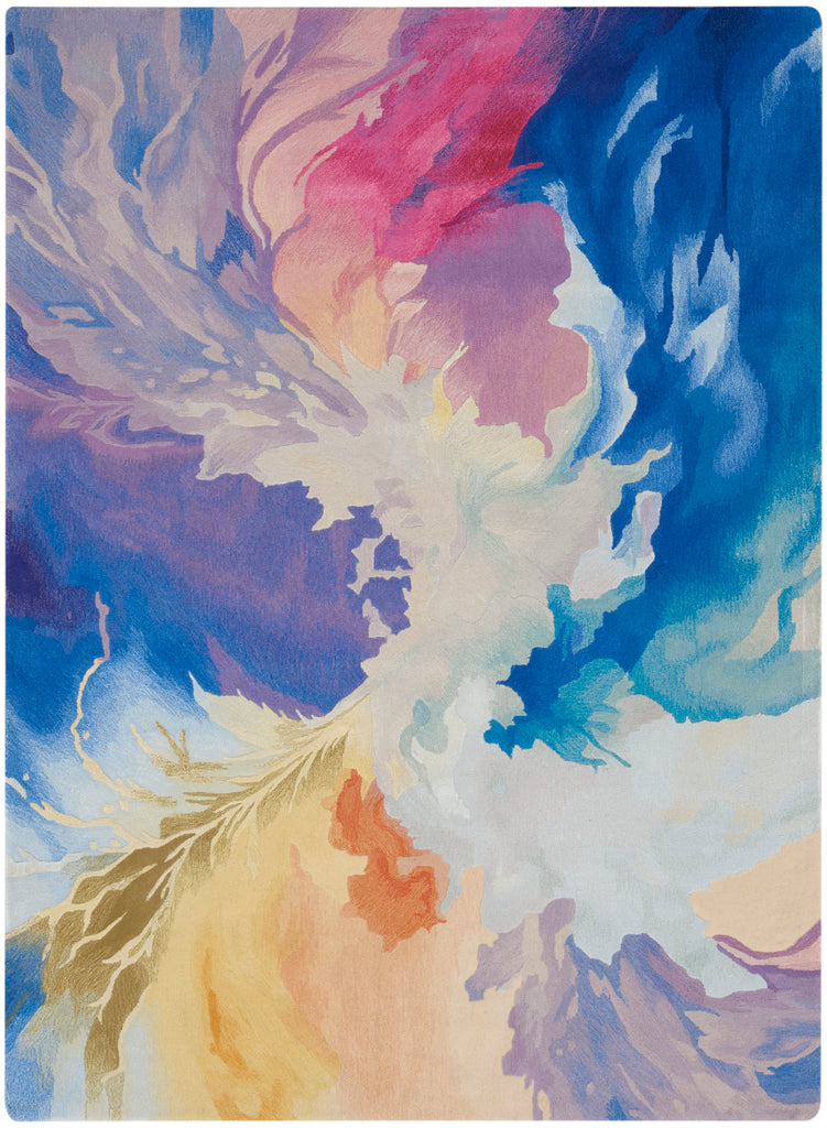nourison prismatic prs37 blue multicolor rug