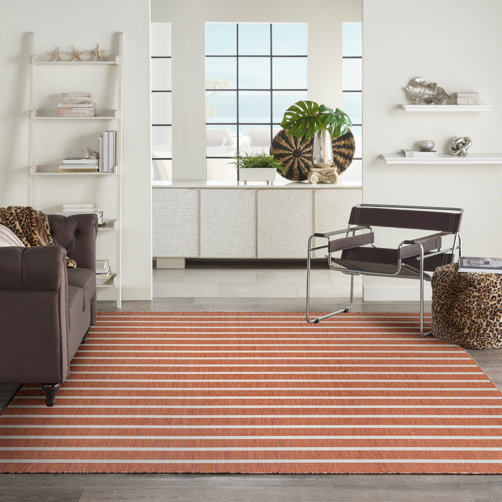 nourison positano pos03 terracotta ivory rug