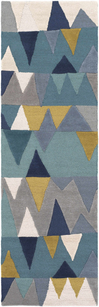 Hauteloom Deatsville DEA Navy Hand Tufted Wool Rug