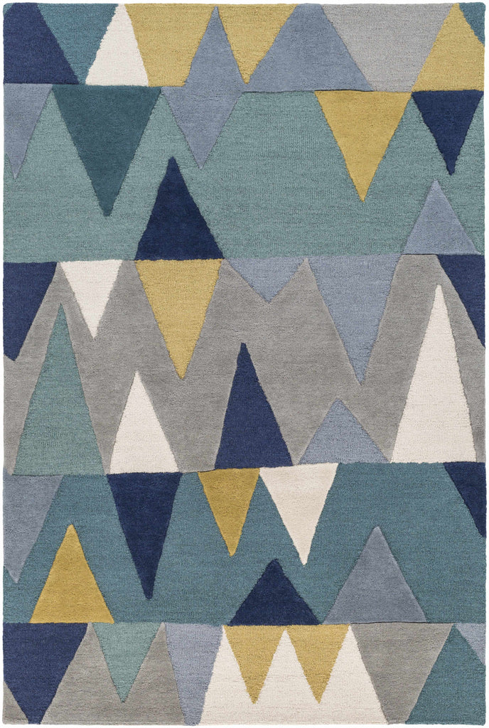 Hauteloom Deatsville DEA Navy Hand Tufted Wool Rug
