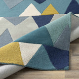 Hauteloom Deatsville DEA Navy Hand Tufted Wool Rug