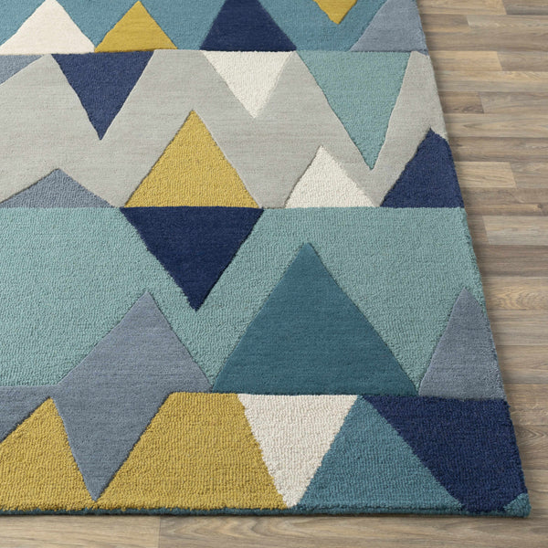 Hauteloom Deatsville DEA Navy Hand Tufted Wool Rug