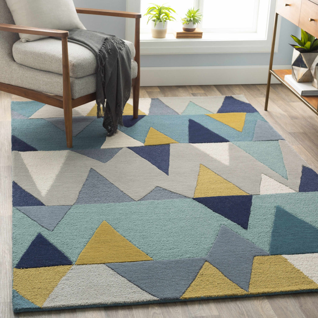 Hauteloom Deatsville DEA Navy Hand Tufted Wool Rug