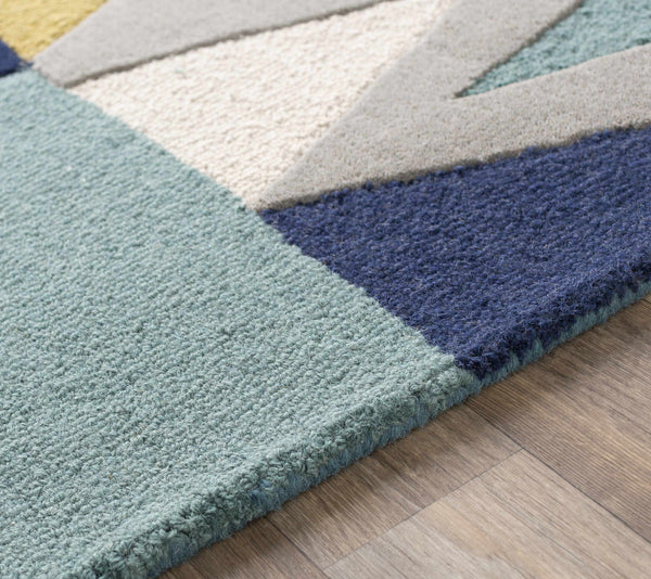 Hauteloom Deatsville DEA Navy Hand Tufted Wool Rug