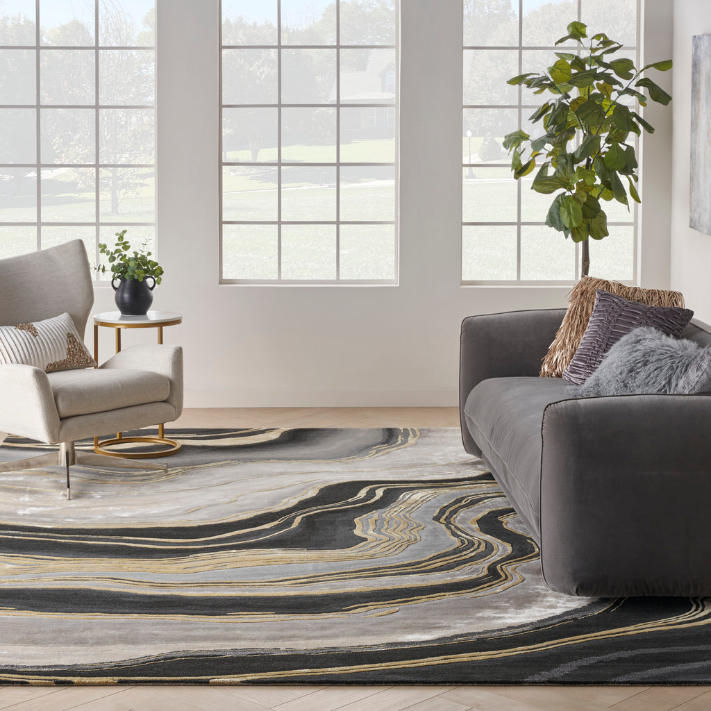 nourison prismatic prs31 charcoal grey rug