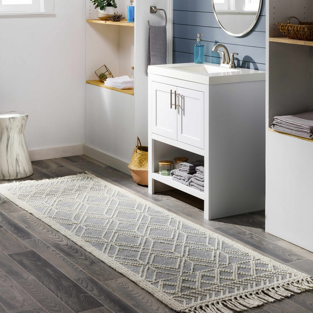 Hauteloom Derrimut DERRI Ivory Woven/Flatwoven Cotton Rug