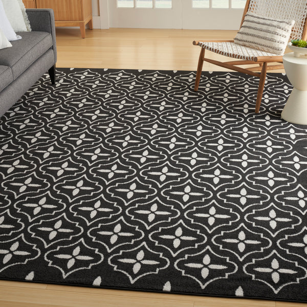 nourison nourison essentials nre04 black ivory rug