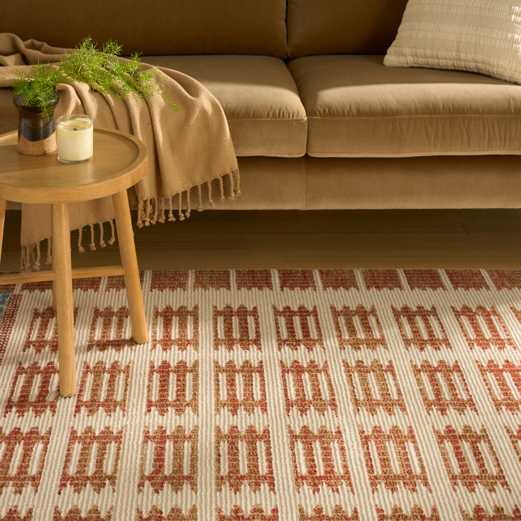 nourison nordic nrc16 ivory rust rug