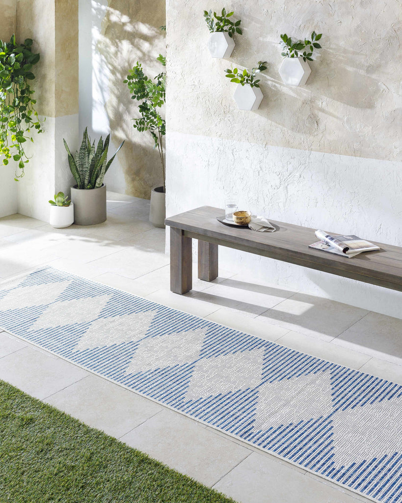 Hauteloom Dfafs DFA Navy Machine Made Polypropylene Rug