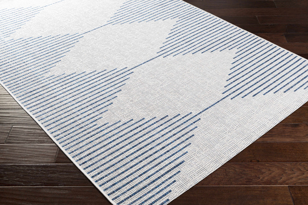 Hauteloom Dfafs DFA Navy Machine Made Polypropylene Rug