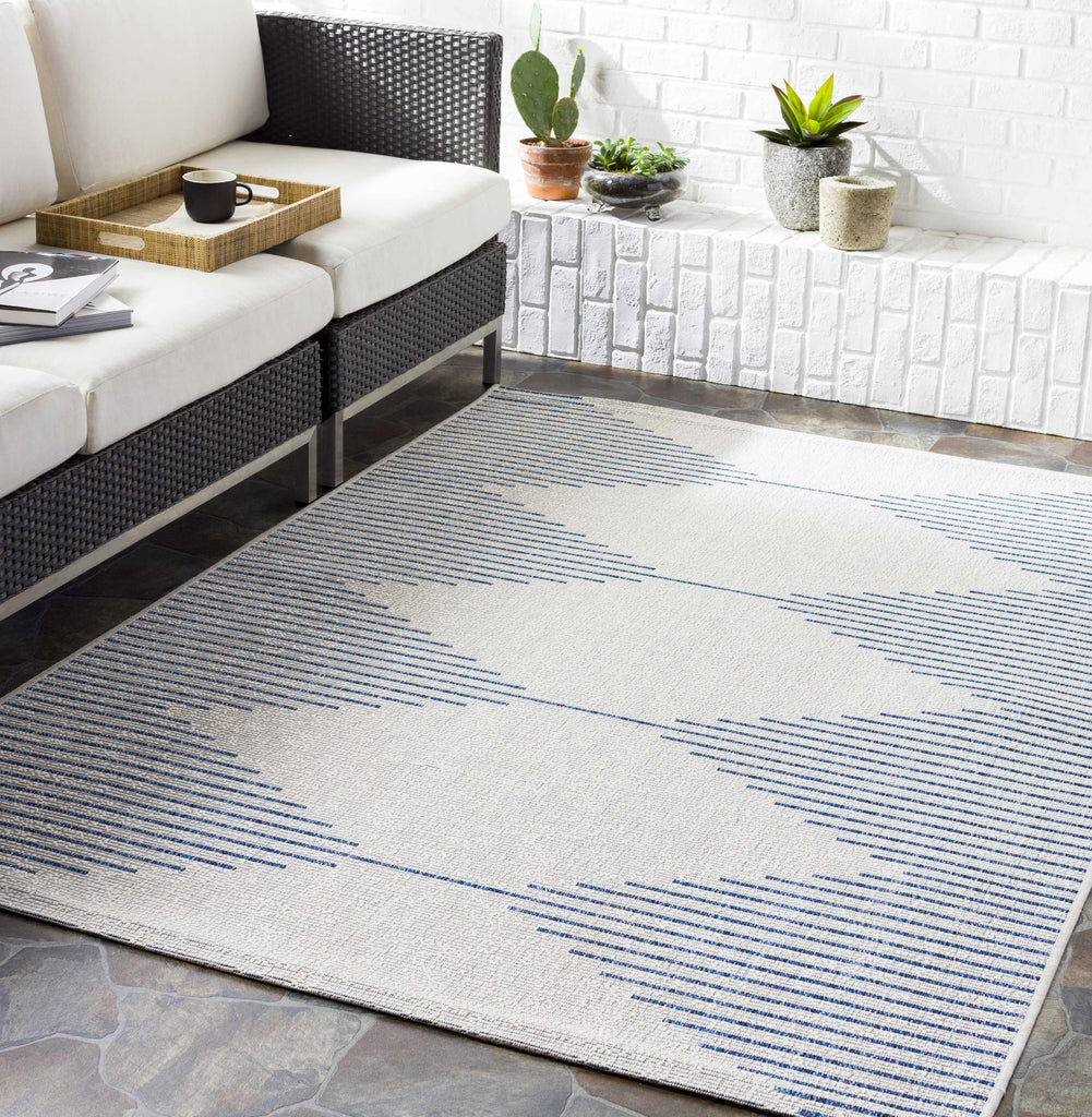 Hauteloom Dfafs DFA Navy Machine Made Polypropylene Rug