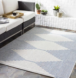 Hauteloom Dfafs DFA Navy Machine Made Polypropylene Rug