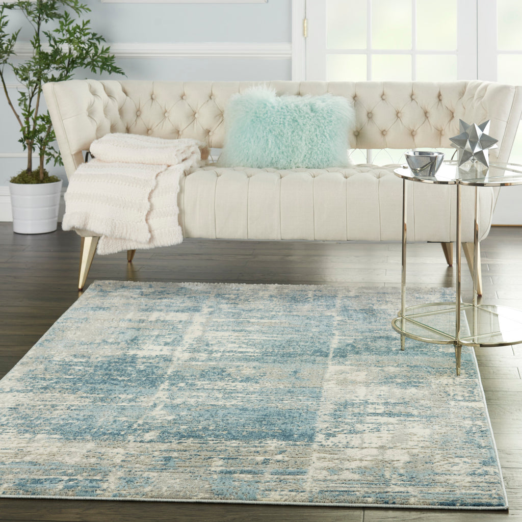 nourison solace sla02 ivory grey blue rug