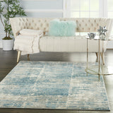 nourison solace sla02 ivory grey blue rug
