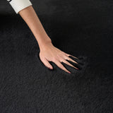 nourison soft plush rabbit fur sff01 black rug