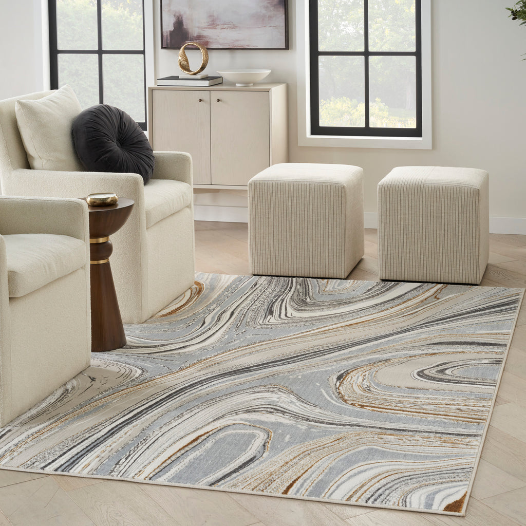 nourison glitz glz21 grey gold rug
