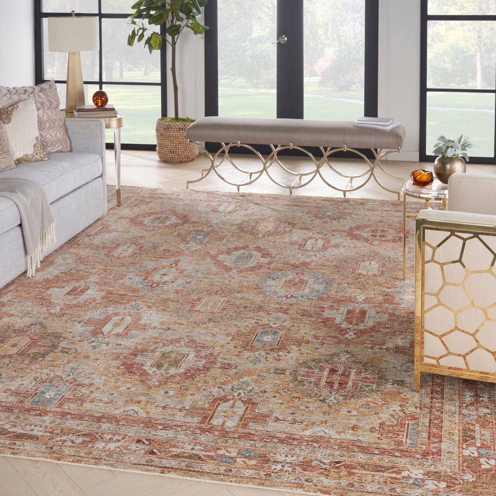 nourison sahar shr01 rust rug