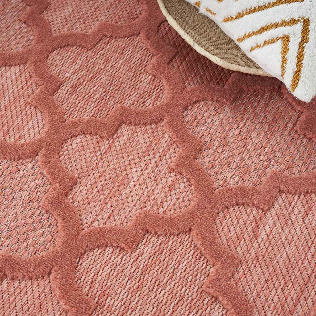 nourison easy care nes01 coral orange rug