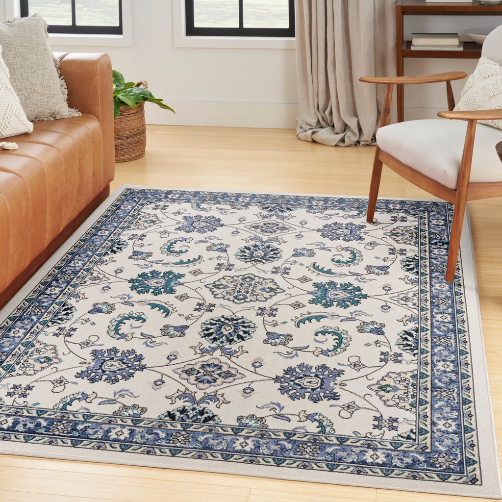 nourison nourison essentials nre05 ivory blue rug