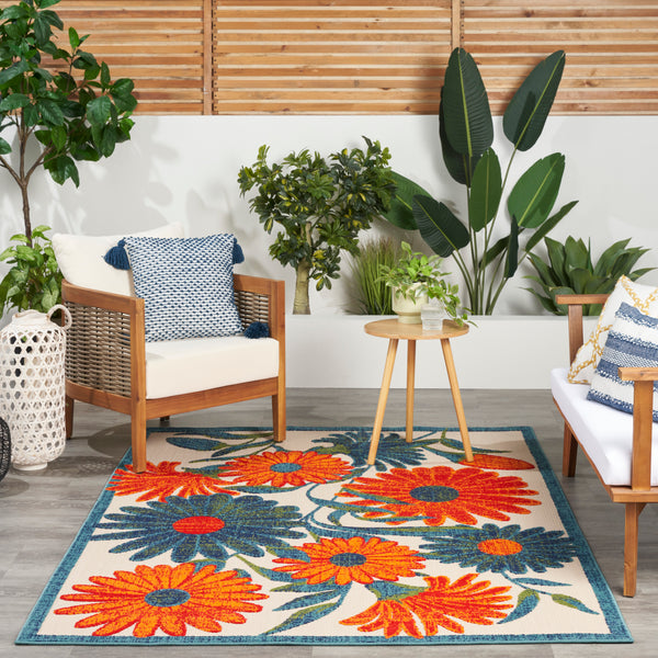 nourison aloha alh33 ivory multicolor rug