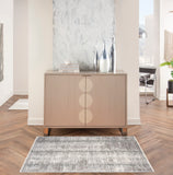 nourison abstract hues abh03 grey white rug