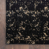 nourison cozy shimmer csh01 black gold rug