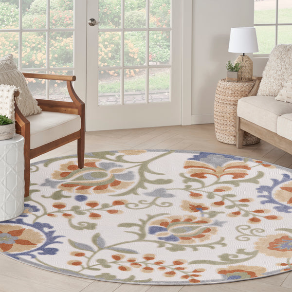 nourison aloha alh17 ivory blue rug