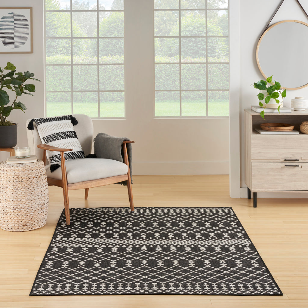 nourison positano pos02 black rug