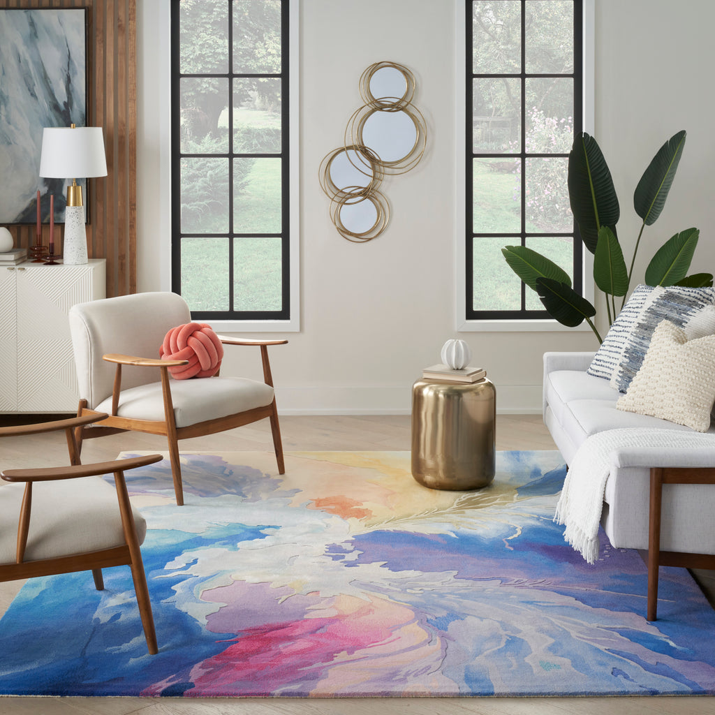 nourison prismatic prs37 blue multicolor rug
