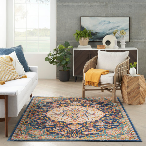 nourison passion psn22 navy multicolor rug