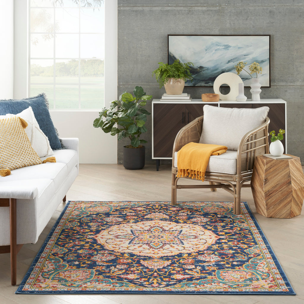 nourison passion psn22 navy multicolor rug