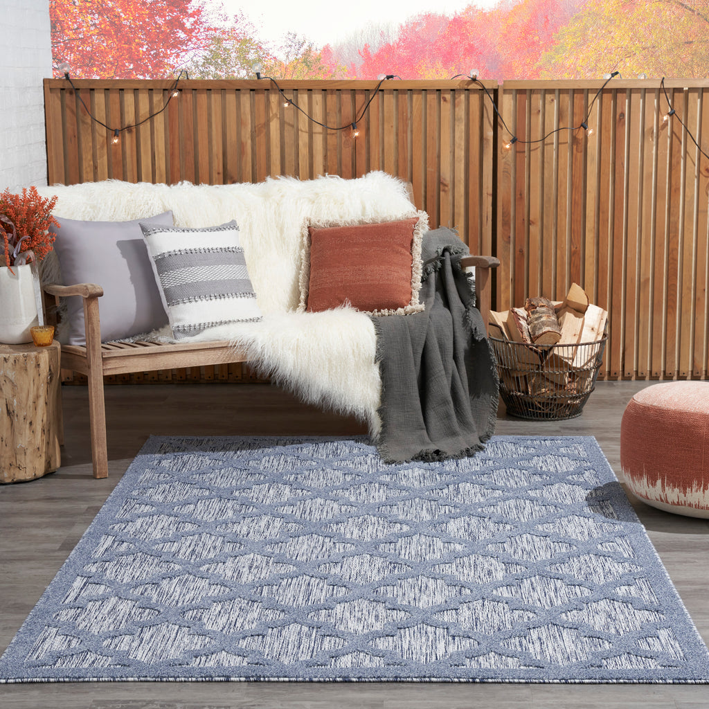 nourison easy care nes01 denim blue rug