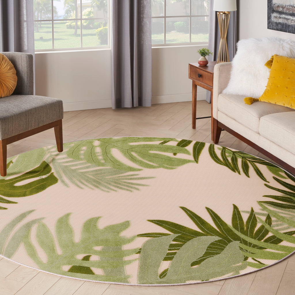 nourison aloha alh40 ivory green rug