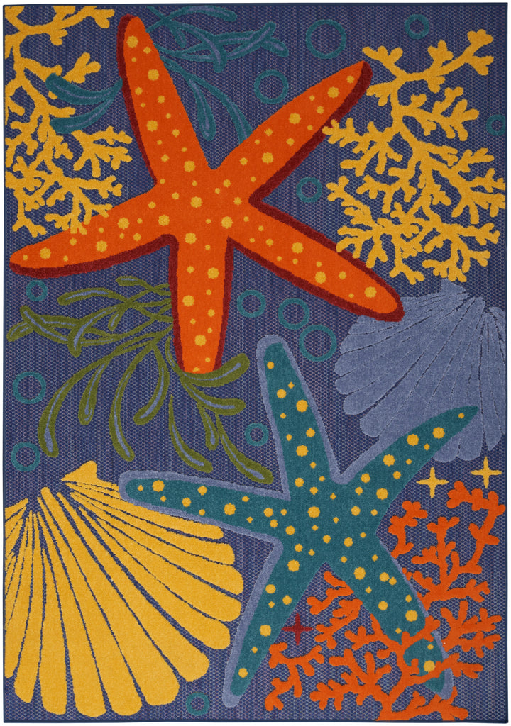 nourison aloha alh24 navy multicolor rug