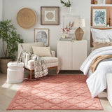 nourison easy care nes01 coral orange rug