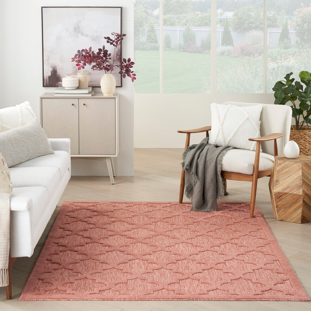 nourison easy care nes01 coral orange rug