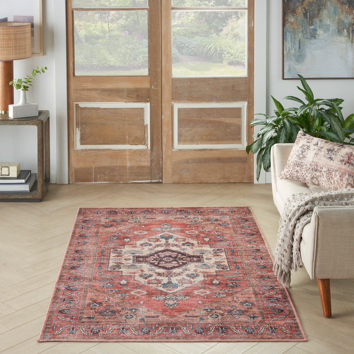 nourison grand washables grw03 rust multicolor rug