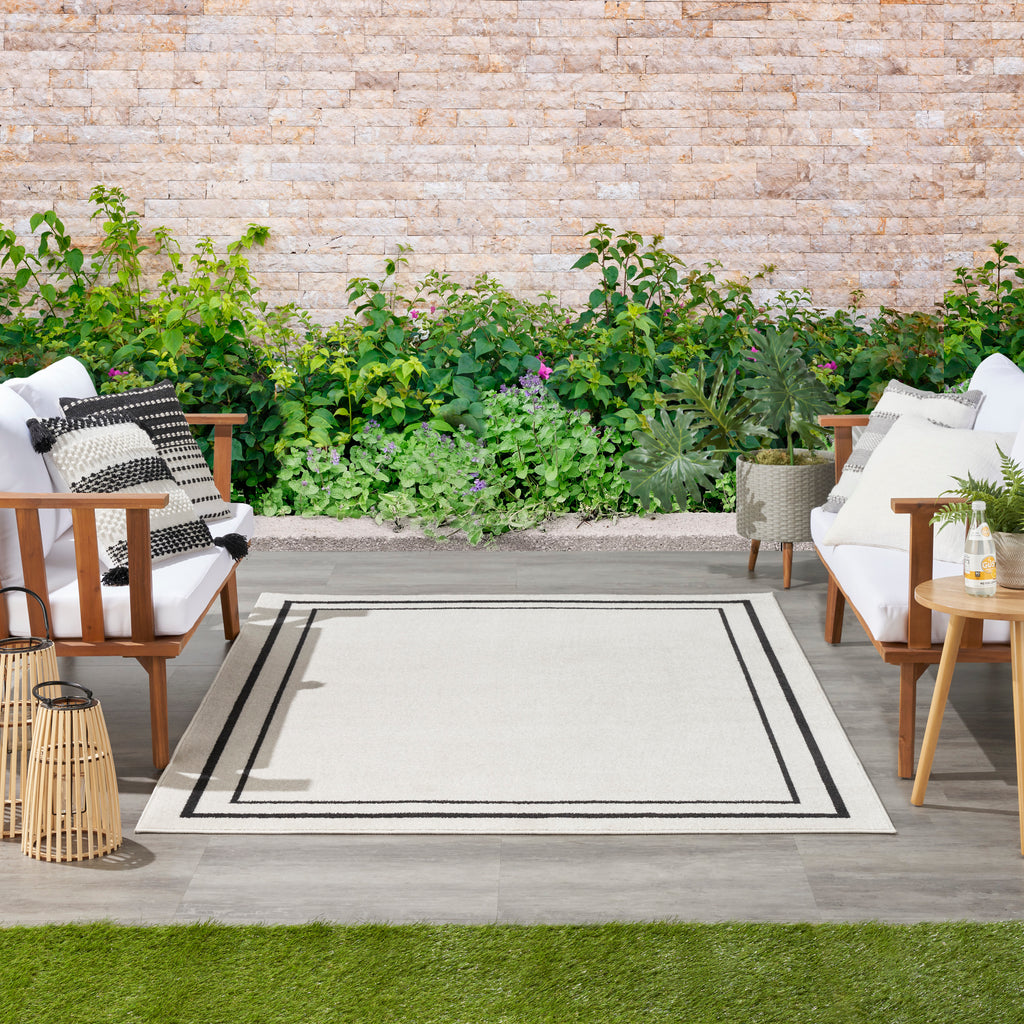 nourison nourison essentials nre02 ivory black rug