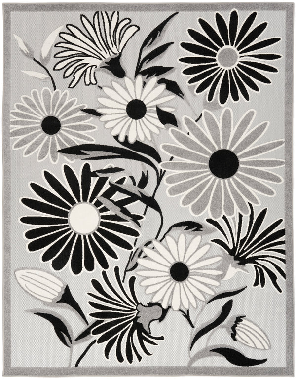 nourison aloha alh33 black white rug