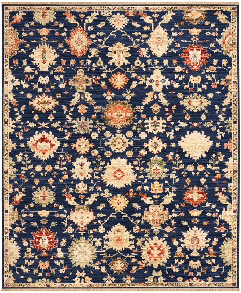 nourison antique bloom anb01 navy rug