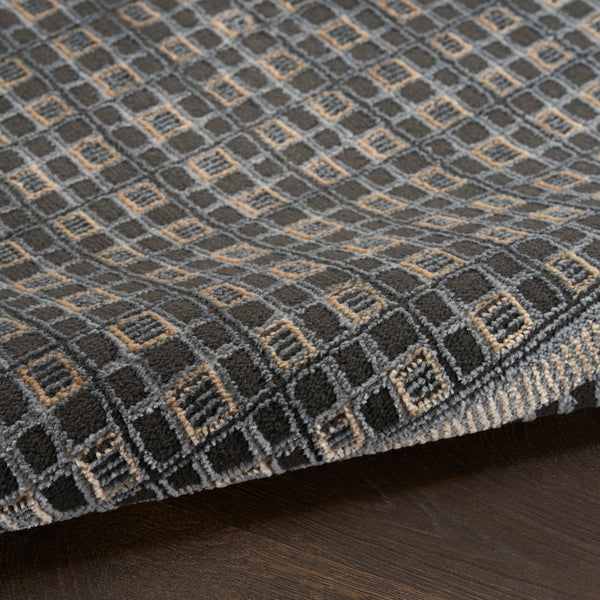 nourison nordic nrc03 black taupe rug