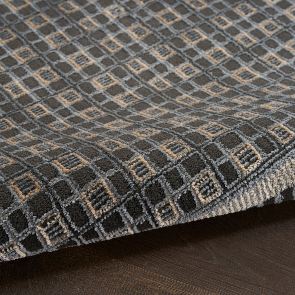 nourison nordic nrc03 black taupe rug