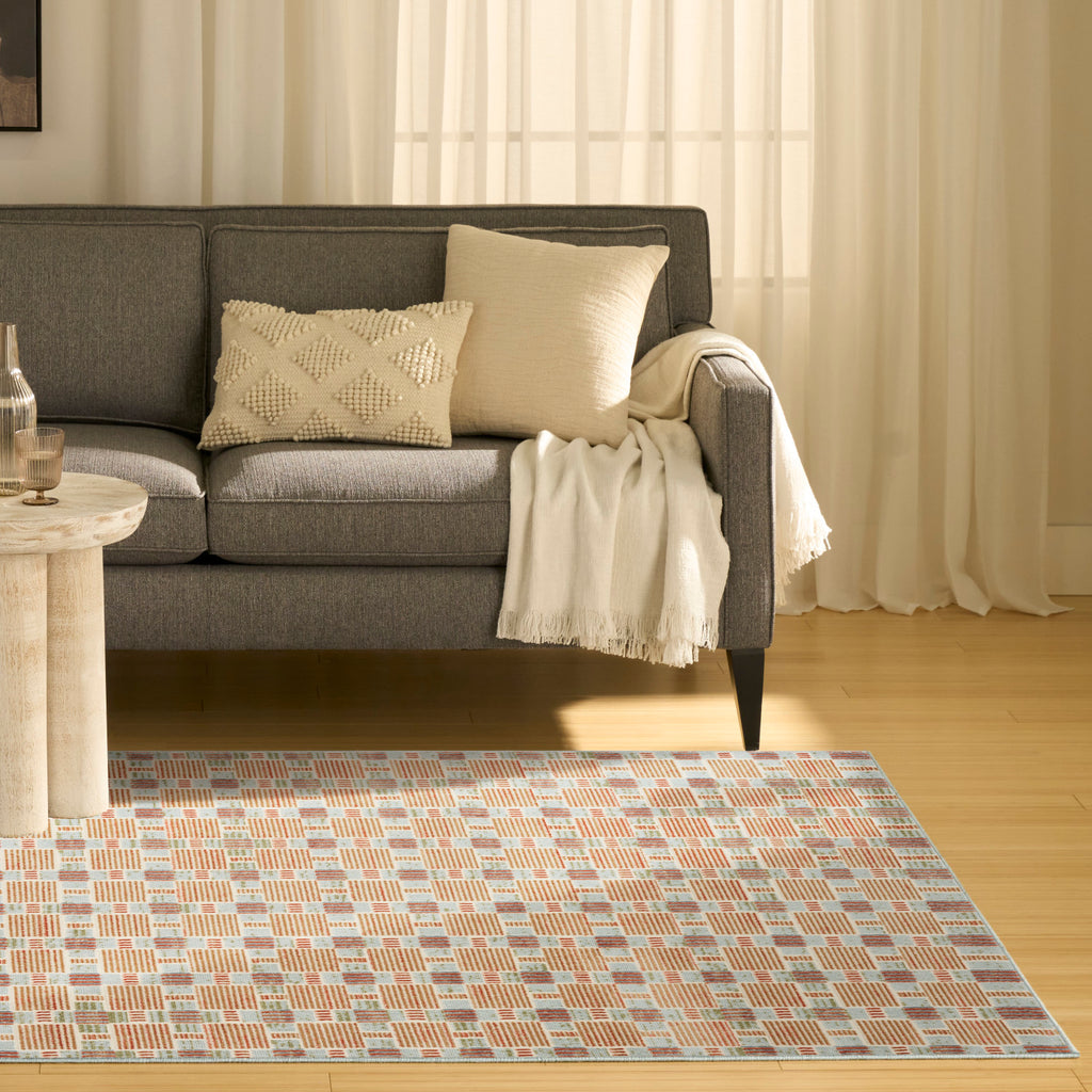 nourison nordic nrc14 rust multicolor rug