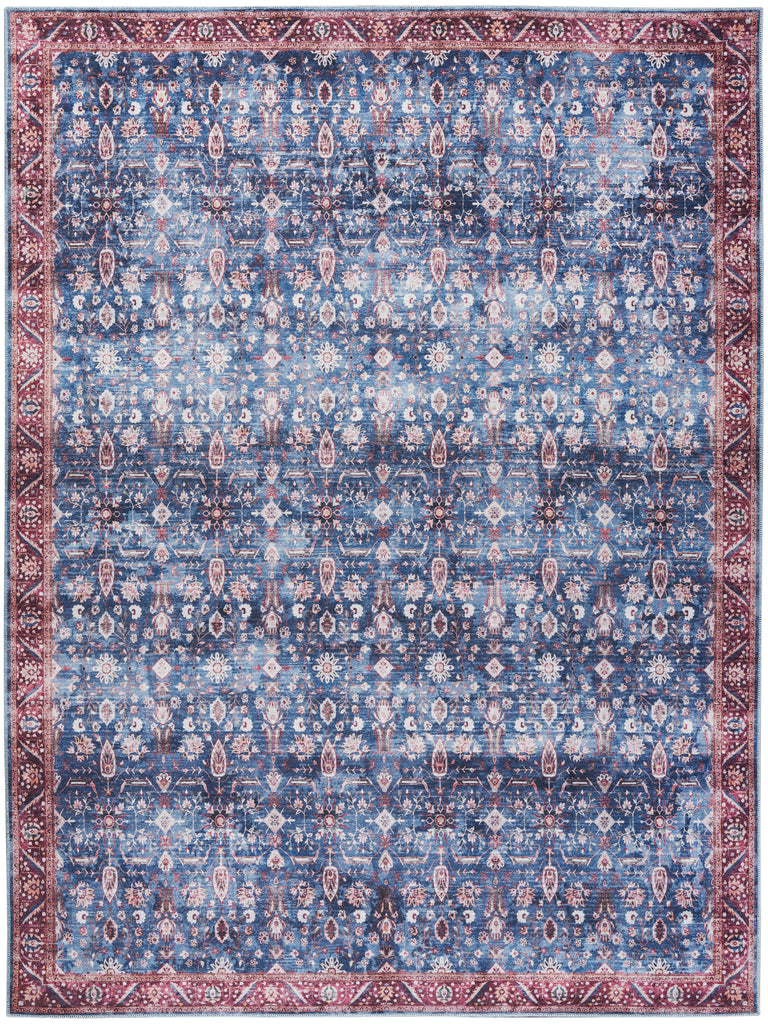 nourison grand washables grw06 blue brick rug