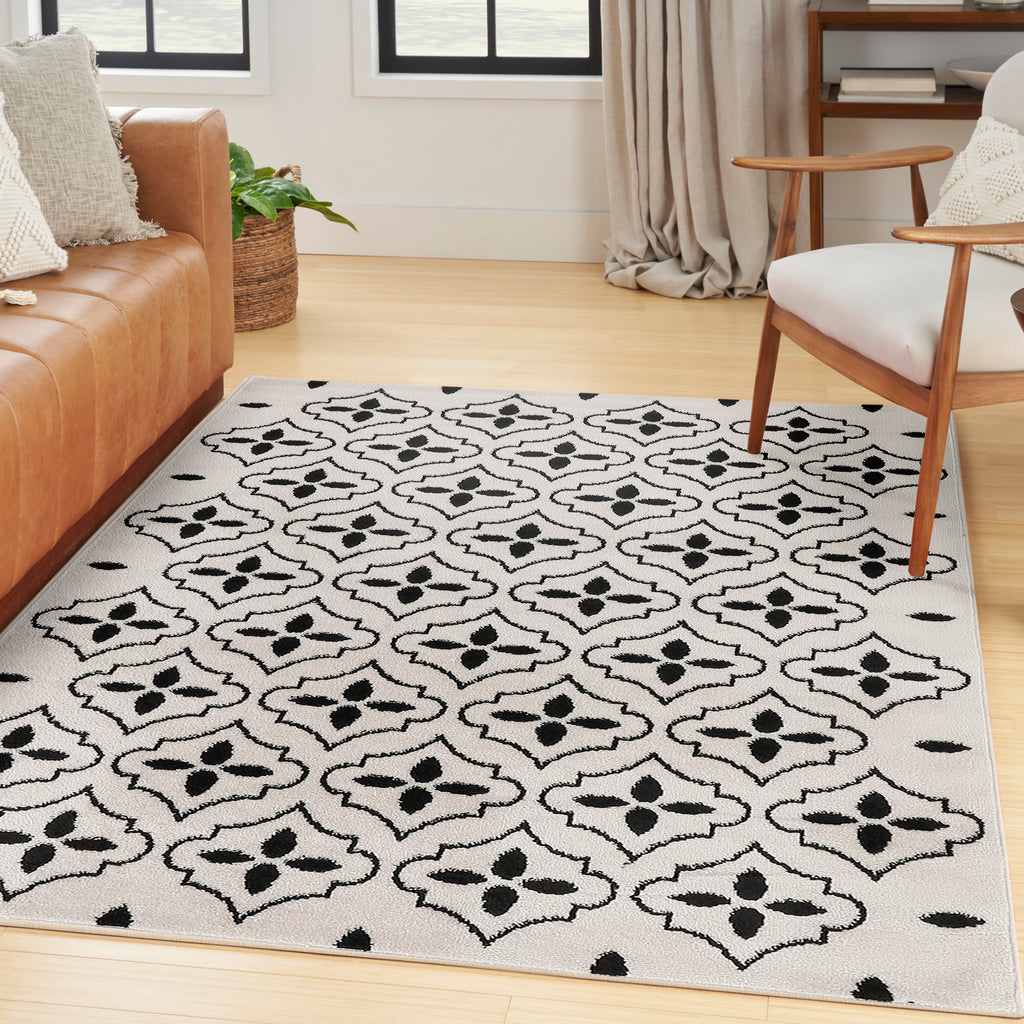 nourison nourison essentials nre04 ivory black rug