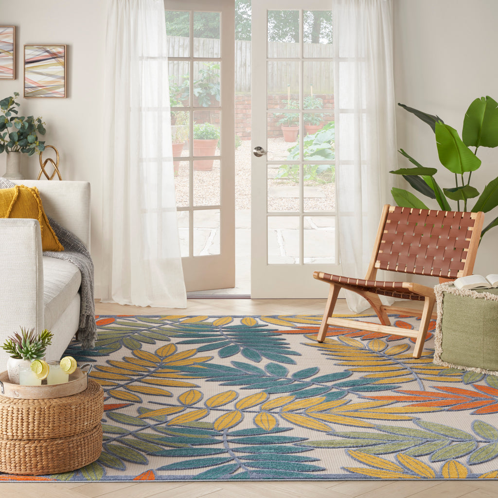 nourison aloha alh18 ivory multi rug
